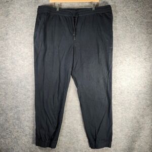 Original Use Mens XL Jogger Pants Black Cotton Stretch Elastic Waist Drawstring